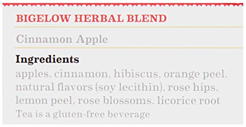 Bigelow Cinnamon Apple Herbal Tea Bags - 28 Count Box (All Natural)