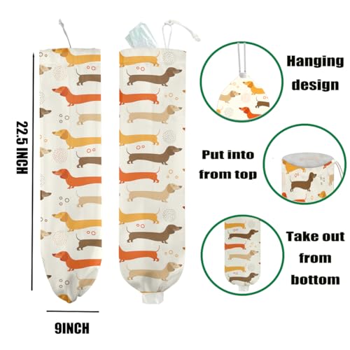 Dog Plastic Bag Holder & Grocery Bag Dispenser for Kitchen Storage