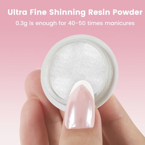 GAZEPLUS Pearl Chrome Nail Powder Set - 2 Colors Mermaid Pearlescent Glitter Dust Kit