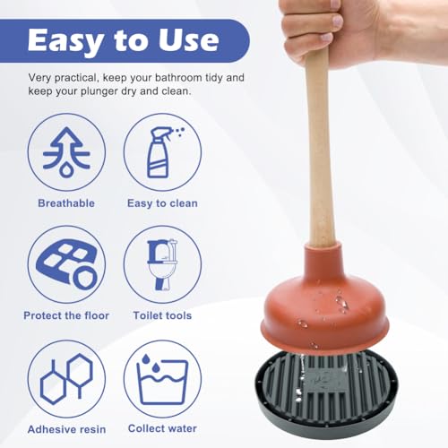 YOSINXU 2-Pack Toilet Plunger Trays for Quick Drying & Organization