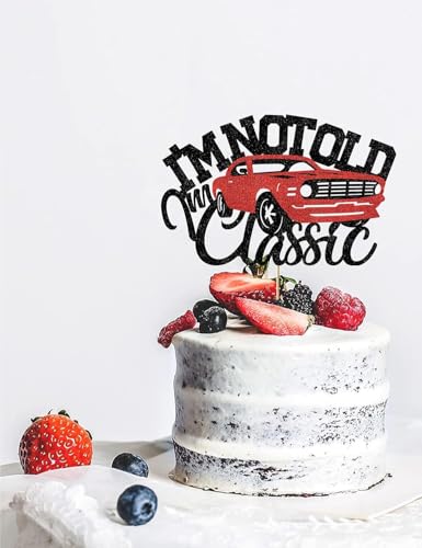 Classic Red Car Cake Topper for Men's 40th to 90th Birthdays