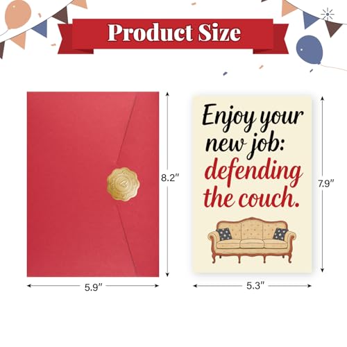 Funny Retirement Card for Coworkers - Vintage Sofa Design