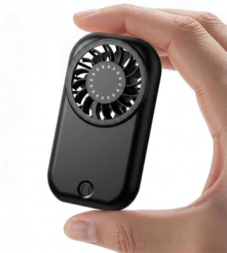 Fanadith Portable Mini Fan, Pocket Size 5-Speed Rechargeable Personal Fan, Black
