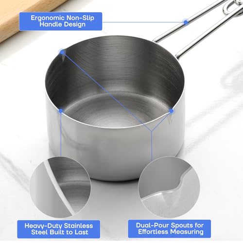 10-Piece Stainless Steel Measuring Cups and Spoons Set with Leveler