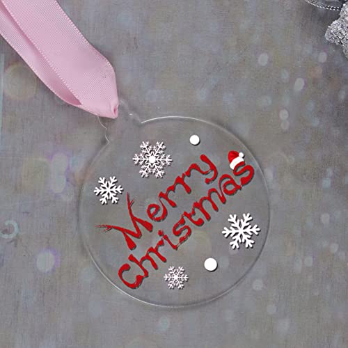 Clear Acrylic Christmas Ornaments Set - 4 Inch Blank DIY Holiday Decorations