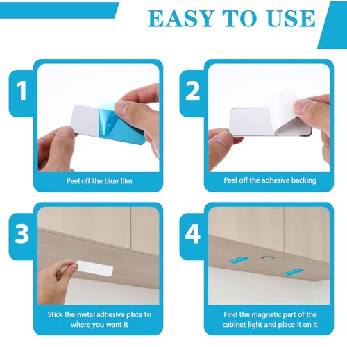 10 Pack Adhesive Metal Strips for Magnetic Under Cabinet Lights