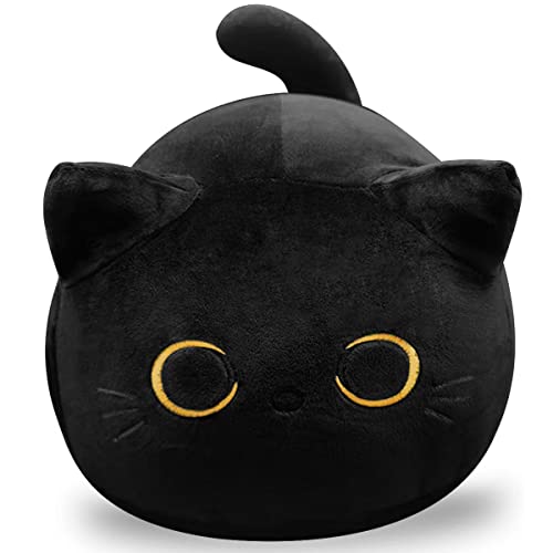 Soft Black Cat Plush Toy Pillow - 8 Inch Stuffed Animal Gift