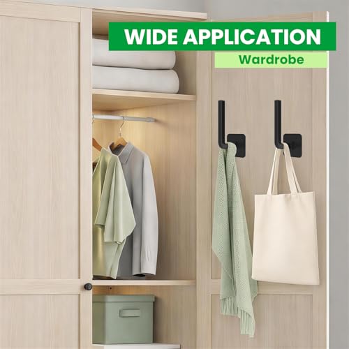 Homeager 6 Pack Hat Rack for Wall - Heavy-Duty Black Baseball Cap Organizer