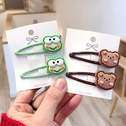 Green Geometric Frog Hair Clips 2Pcs Kawaii Cute Hair Accessories