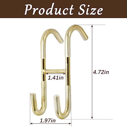 Hitefu Gold Shower Door Hooks – 2 Pack Frameless Glass Door Towel Hanger
