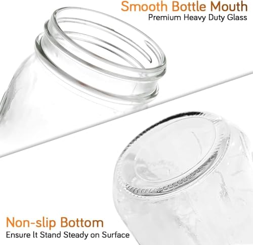 16oz Glass Mason Jars - 2 Pack with Airtight Lids for Food Storage