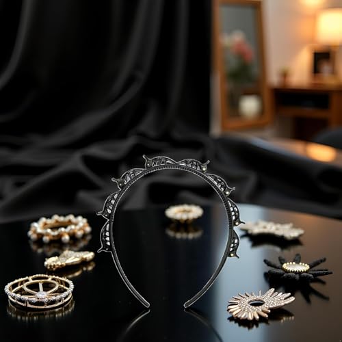 WaigN Double Layer Twist Plait Headband with Clips - 2Pcs Black