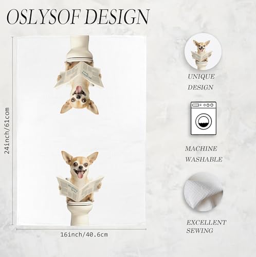 Funny Chihuahua Microfiber Hand Towel - 16x24 Inch Decorative Kitchen Towel