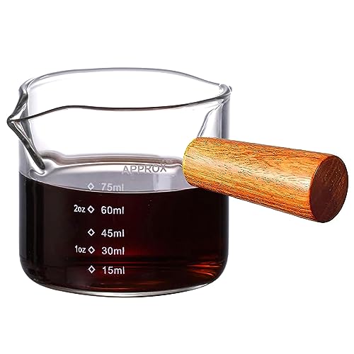 Borosilicate Espresso Measuring Cups with Handle - 2.5oz