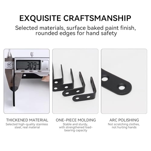 40PCS Heavy-Duty Stainless Steel L Brackets 1.57x1.57 Inch with 80 Screws for Furniture Support