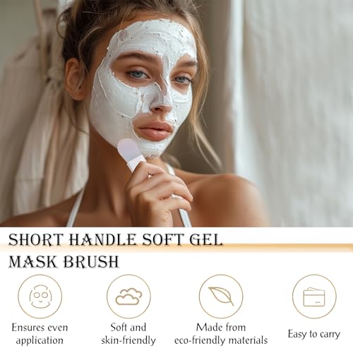 Zoolinn Mini Silicone Face Mask Applicator Brushes Set - 8PCS Portable Skincare Tools