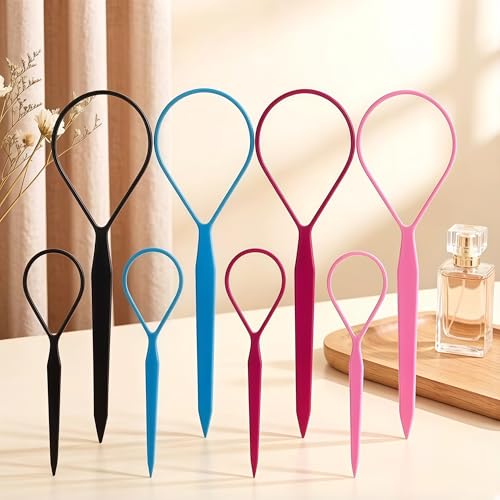 Topsy Tail Hair Styling Tool Set - 8 Piece Ponytail Maker Loop