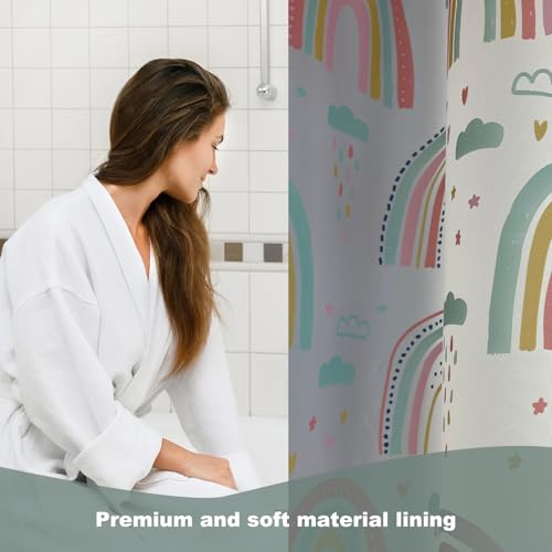 Premium EVA Rainbow Shower Curtain Liner, 72x72 Inches