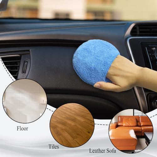 Blue 10-Pack 5-Inch Microfiber Car Wax Applicator Pads for Polishing & Cleaning