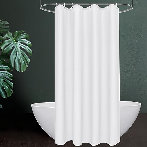 UFRIDAY White Fabric Shower Curtain Liner 36x72 inches with Hooks