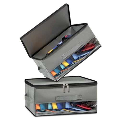 Bamneat Stackable Hat Storage Organizer for Baseball Caps - 2 Pack, Grey