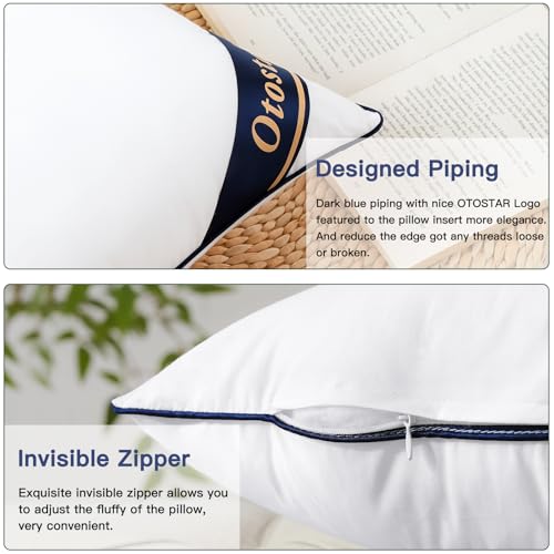 16 x 16 Inch Synthetic Down Alternative Throw Pillow Insert with Cooling Cotton Cover - Soft & Fluffy Support for Sofa & Bed - Pack of 1