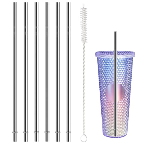 10.5 Inch Stainless Steel Straws - 6 Pack for Starbucks Venti 24 oz