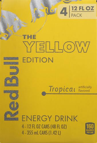 Red Bull Yellow Edition Tropical Energy Drink - 12 Fl Oz, Pack of 8 Cans