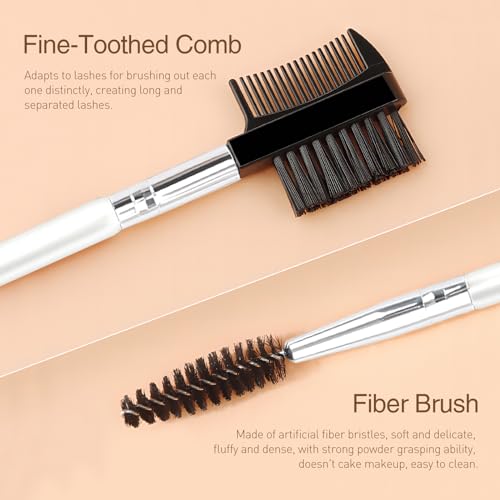 Kootinn 6 Pack 3-Head Eyebrow Brush and Eyelash Comb Grooming Tool