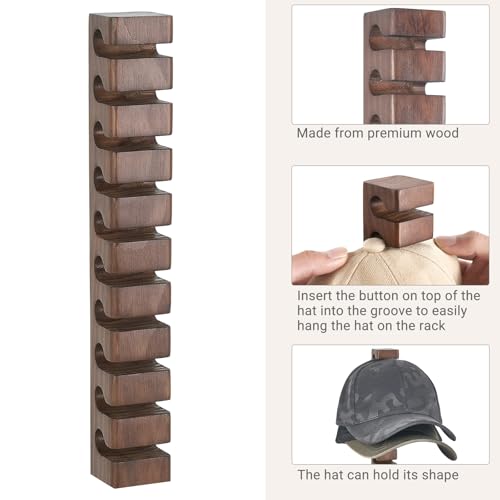 Mkono Small Wall-Mounted Hat Organizer for 10 Baseball Caps