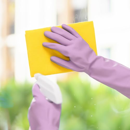LoveBB Reusable Rubber Cleaning Gloves - Non-Slip Dishwashing Set, 6 Pairs