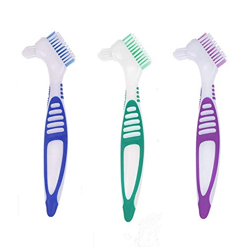 3 Pcs Denture Cleaning Brush Dual Head False Teeth Care Tool