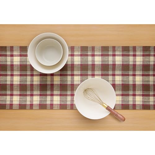 Rustic Multicolor Linen Table Runner 14 x 120 Inches - Handmade, Durable, Elegant Dining Decor