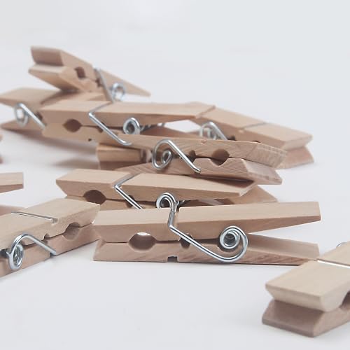 24-Piece Large Wooden Clothespins - 2.85-Inch Heavy Duty Clips for Crafts