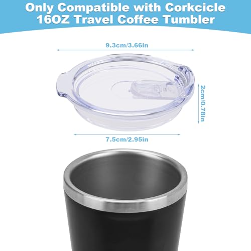 16oz Replacement Lid for Corkcicle Tumbler,Double Sealing Spill Proof Replacement Top Compatible with 16 oz Cork cicle Travel Coffee Mug,2.9in Drink Cup Lids Fit for Corkcicle Water Bottle