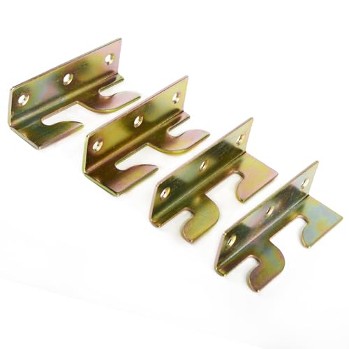 RUIAN Yellow Bed Rail Brackets Set of 4 Heavy Duty Iron Replacement Parts