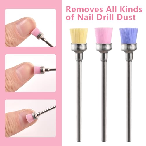 KADS Nail Drill Bit Cleaning Brush ABS Plastic Dust Removal Tool Set