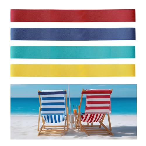 4 Pack Towel Bands, Flexible and Strong Beach Towel Holder, Lightweight and Easy to Store for Vacation and Travel, Towel Bands for Beach Chairs and Cruise Chairs