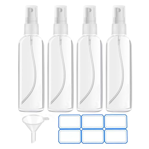 TSA Approved Travel Spray Bottles 4 Pack 3.4 Oz Refillable Leak Proof Containers