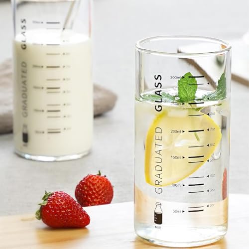 10 oz Borosilicate Glass Measuring Cup for Coffee, Milk & Juice