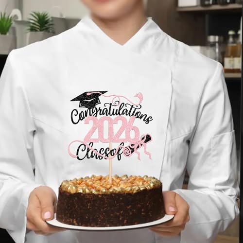 Class of 2026 Cake Topper - Glitter Graduation Decoration