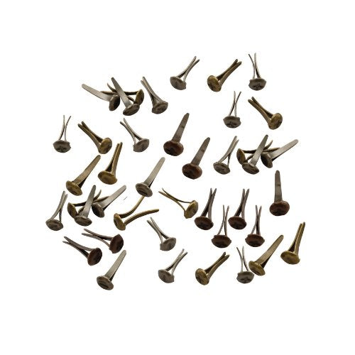 Tim Holtz Mini Fasteners - 99 Pack Antique Metal Brads, 1/4 Inch