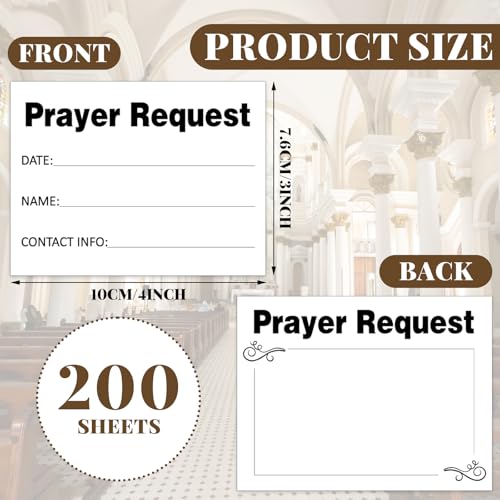 200 Blank Prayer Request Cards - Christian Inspiration 3x4 Inch