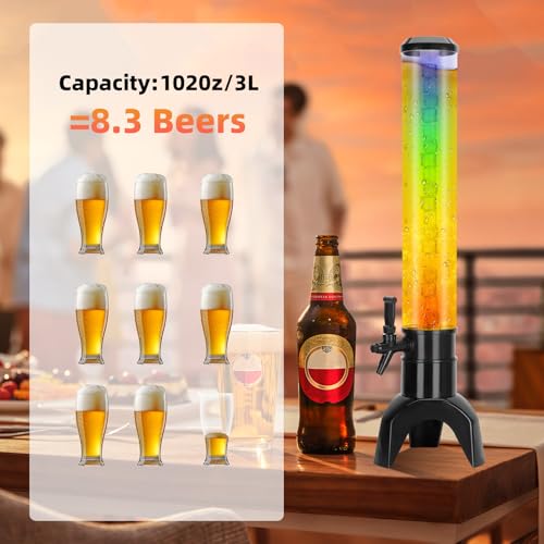 2PCS 3L Mimosa Tower Dispenser, 100 oz/3.2 qt Gravity Beverage Dispenser for Parties Bars Pubs Restaurants