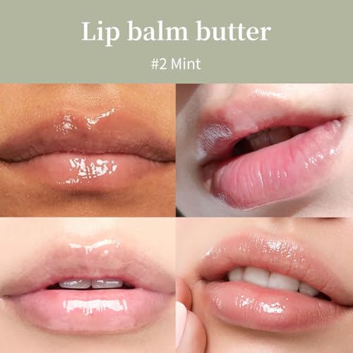 Zifeifeigs Butter Lip Balm Set - Hydrating & Non-Sticky Mint Gloss