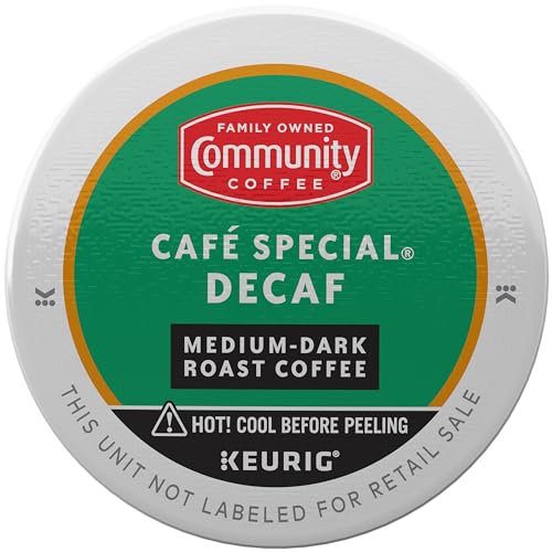 Community Coffee Café Special Decaf K-Cup Pods, Medium-Dark Roast, 32 Count