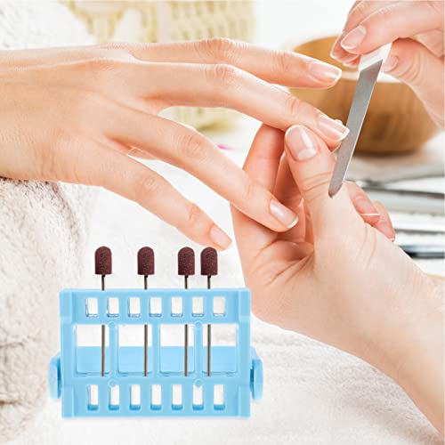 Beaupretty 16-Hole Nail Drill Bit Holder - Portable Manicure Organizer - Blue