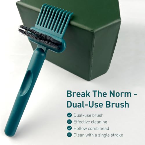 Jaasuee 2-in-1 Hair Brush Cleaning Tool, Green Hairbrush Cleaner Rake