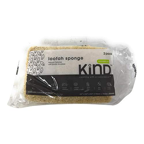KIND Plant-Based Loofah Sponges - Pack of 2 Bath & Body Exfoliating Tools