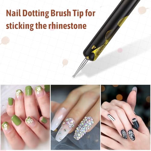 Dual-End French Nail Art Brush and Stippling Tool for Manicure